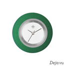 Deja vu Uhr, Schmuckscheiben, Aluminium, grn-gelb, A 1-26