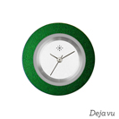 Deja vu Uhr, Schmuckscheiben, Aluminium, grn-gelb, A 1-4