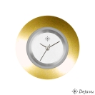 Deja vu Uhr, Schmuckscheiben, Aluminium, braun-gold, A 52-2