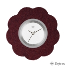 Deja vu watch, jewelry discs, felt, flower, F 64, aubergine