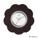 Deja vu watch, jewelry discs, felt, flower, F 76, black brown