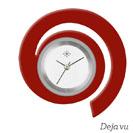 Deja vu watch, jewelry discs, acrylic, red-orange, KF 3