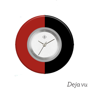 Deja vu watch, jewelry discs, Print-Design, red-orange, L 102-2