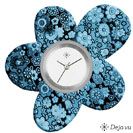 Deja vu watch, jewelry discs, Print-Design, blue-turquoise, L 219-3