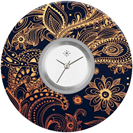 Deja vu watch, jewelry discs, Print-Design, brown-gold, L 291-3