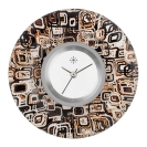 Deja vu watch, jewelry discs, Print-Design, brown-gold, L 392