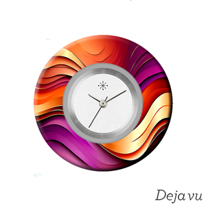 Deja vu watch, jewelry discs, Print-Design, red-orange, L 4168