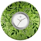 Deja vu watch, jewelry discs, Print-Design, green-yellow, L 437-2