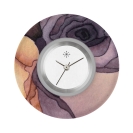 Deja vu Uhr, Schmuckscheiben, Print-Design, lila-rosa-nude, L 450-1