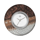 Deja vu watch, jewelry discs, Print-Design, brown-gold, L 458-1