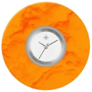 Deja vu Uhr, Schmuckscheiben, Print-Design, rot-orange, L 51-3