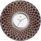 Deja vu watch, jewelry discs, Print-Design, brown-gold, L 526