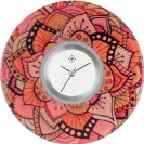 Deja vu watch, jewelry discs, Print-Design, red-orange, L 533