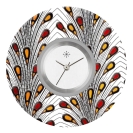 Deja vu watch, jewelry discs, Print-Design, red-orange, L 7046