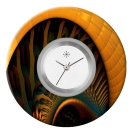 Deja vu watch, jewelry discs, Print-Design, brown-gold, L 7057