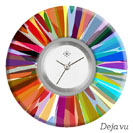 Deja vu Uhr, Schmuckscheiben, Print-Design, bunt, L 7144