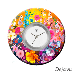 Deja vu Uhr, Schmuckscheiben, Print-Design, bunt, L 7145