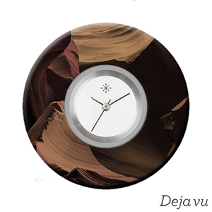 Deja vu watch, jewelry discs, Print-Design, brown-gold, L 7146