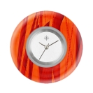 Deja vu Uhr, Schmuckscheiben, Print-Design, rot-orange, L 84-1