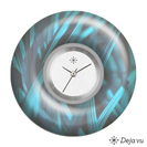 Deja vu watch, jewelry discs, Print-Design, blue-turquoise, L 86-3