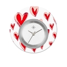 Deja vu watch, jewelry discs, Print-Design, red-orange, L 9024