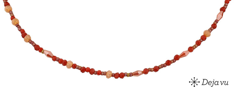 Deja vu Collier, Colliers, rot-orange, N 484-5