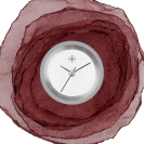 Deja vu Uhr, Schmuckscheiben, Glas, Textil, Perlen, Str 81-1