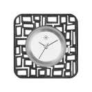 Deja vu Uhr, Schmuckscheiben, Metall-Design, To 104 sw