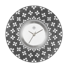 Deja vu Uhr, Schmuckscheiben, Metall-Design, To 19-1 sw